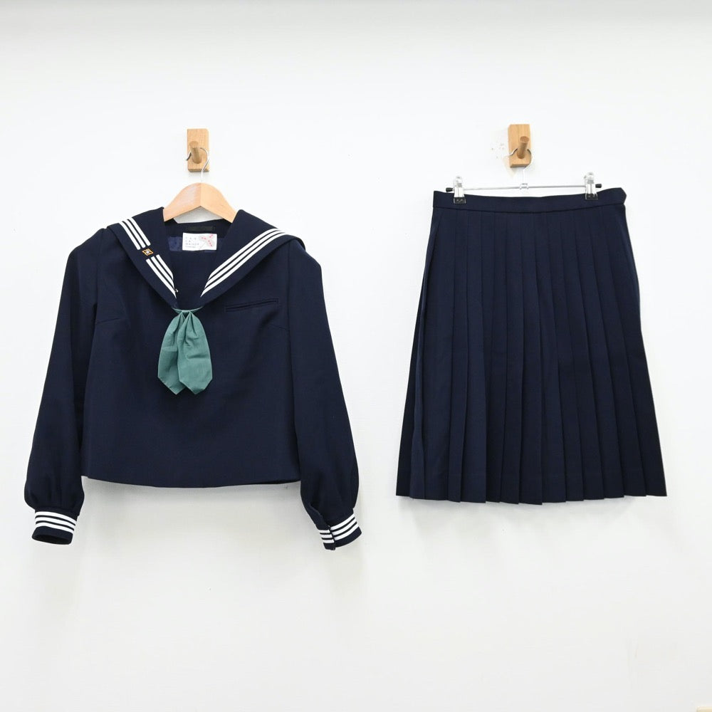 【中古】香川県 牟礼中学校 女子制服 3点（セーラー服・スカート）sf012676