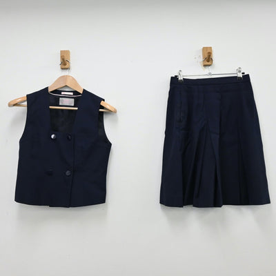 【中古】埼玉県 所沢北高等学校 女子制服 2点（ベスト・スカート）sf012677