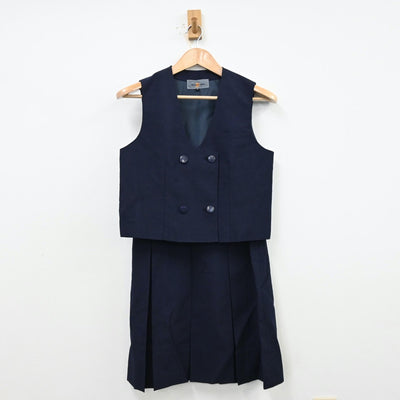 【中古】埼玉県 福原中学校 女子制服 2点（ベスト・スカート）sf012680