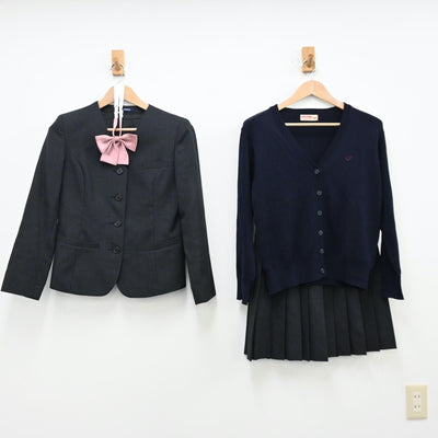 【中古】広島県 瀬戸内高等学校 女子制服 4点（ブレザー・ニット・スカート）sf012682