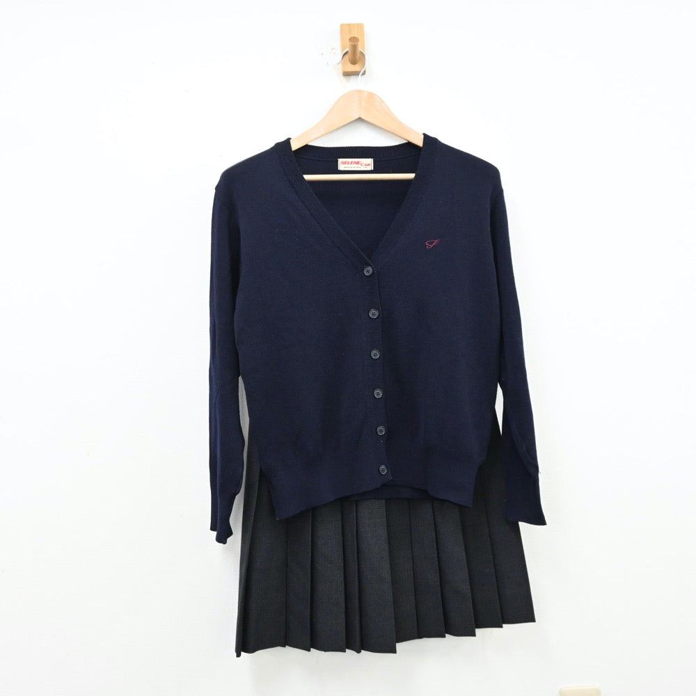 【中古】広島県 瀬戸内高等学校 女子制服 4点（ブレザー・ニット・スカート）sf012682