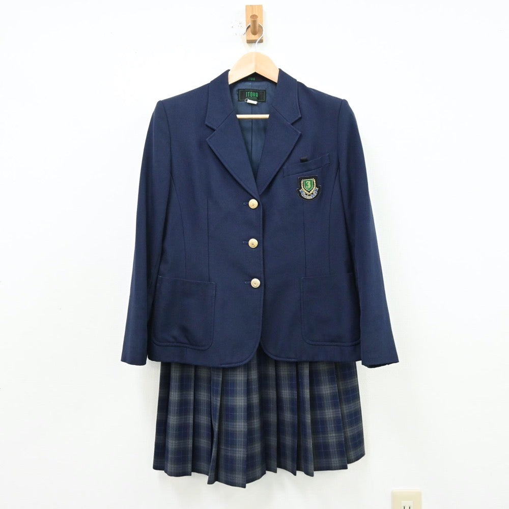 【中古】広島県 城南中学校 女子制服 2点（ブレザー・スカート）sf012688