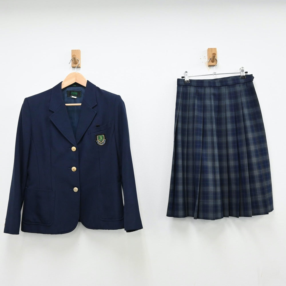 【中古】広島県 城南中学校 女子制服 2点（ブレザー・スカート）sf012688