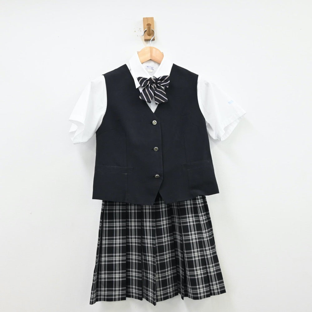 【中古】埼玉県 滑川総合高等学校 女子制服 4点（シャツ・ベスト・スカート）sf012689