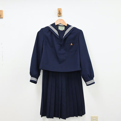 【中古】埼玉県 美里中学校 女子制服 3点（セーラー服・スカート）sf012690