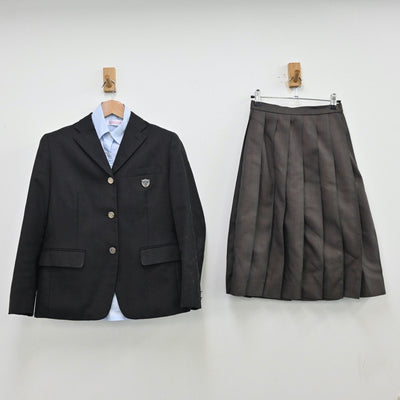 【中古】京都府 洛南高等学校 女子制服 3点（ブレザー・シャツ・スカート）sf012703