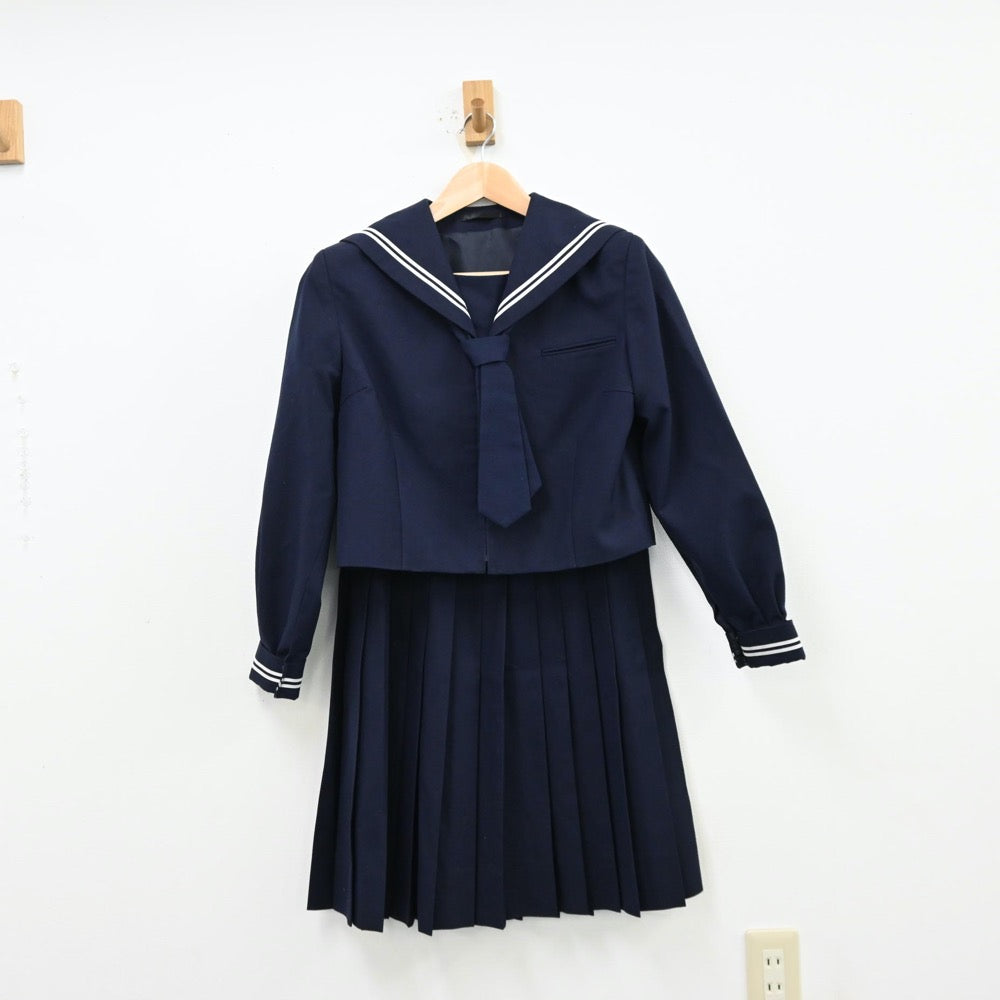 【中古】千葉県 稲毛中学校 女子制服 3点（セーラー服・スカート）sf012712