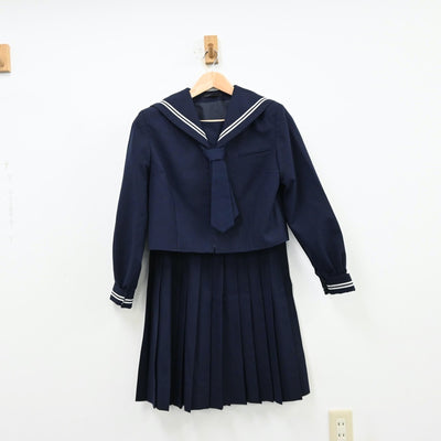 【中古】千葉県 稲毛中学校 女子制服 3点（セーラー服・スカート）sf012712