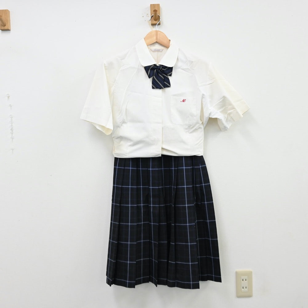 【中古】兵庫県 明石商業高等学校 女子制服 4点（シャツ・ニットベスト・スカート）sf012714