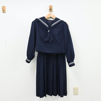 【中古】埼玉県 富士中学校 女子制服 3点（セーラー服・ジャンパースカート）sf012716