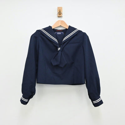 【中古】埼玉県 富士中学校 女子制服 3点（セーラー服・ジャンパースカート）sf012716