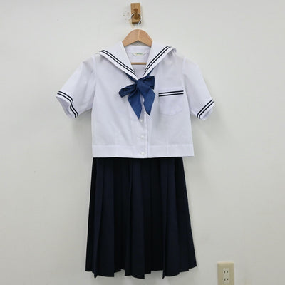 【中古】埼玉県 富士中学校 女子制服 3点（セーラー服・スカート）sf012717