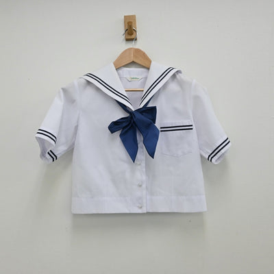 【中古】埼玉県 富士中学校 女子制服 3点（セーラー服・スカート）sf012717