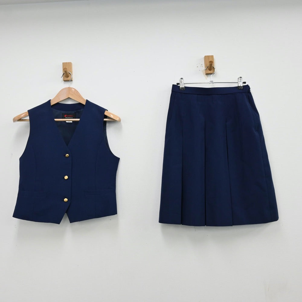 【中古】埼玉県 和光国際高等学校 女子制服 2点（ベスト・スカート）sf012719