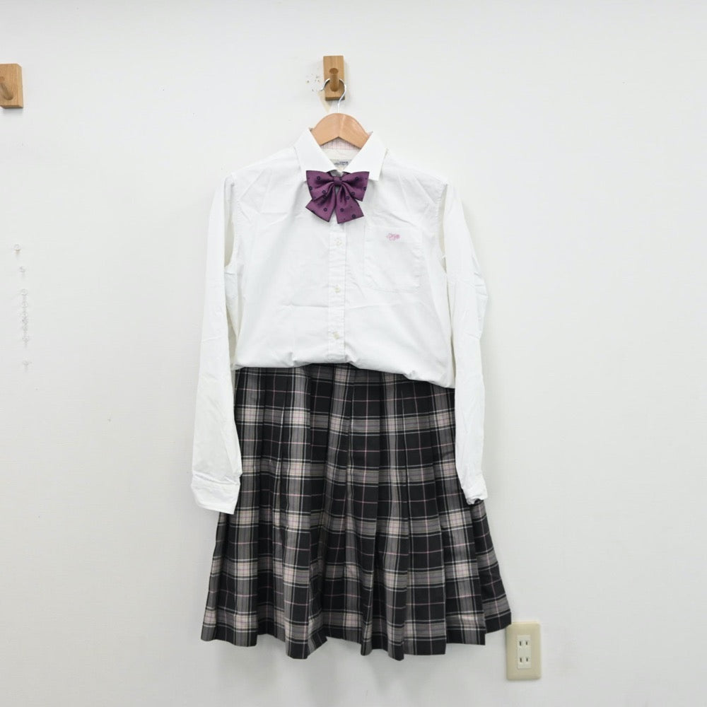 【中古】奈良県 奈良文化高等学校 女子制服 4点（ブレザー・シャツ・スカート）sf012722