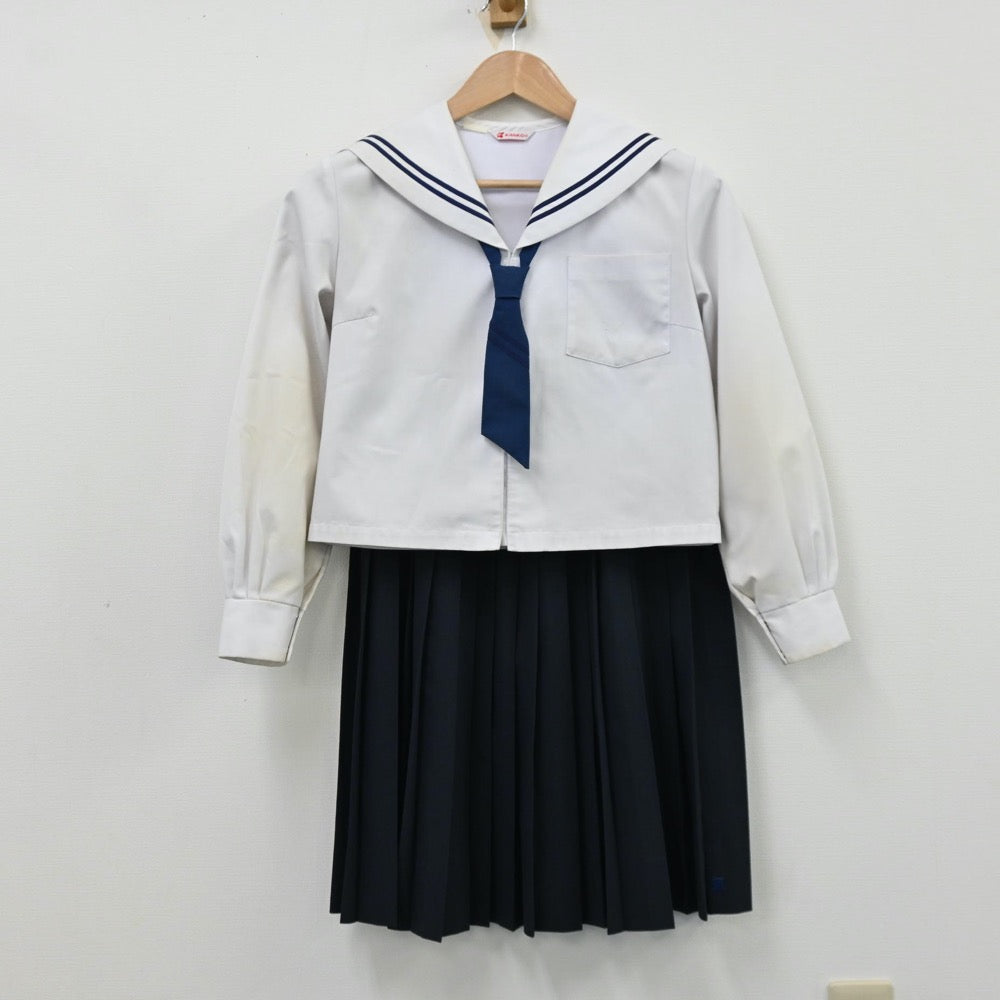 【中古】和歌山県 和歌山県立向陽高等学校 女子制服 3点（セーラー服・スカート）sf012744