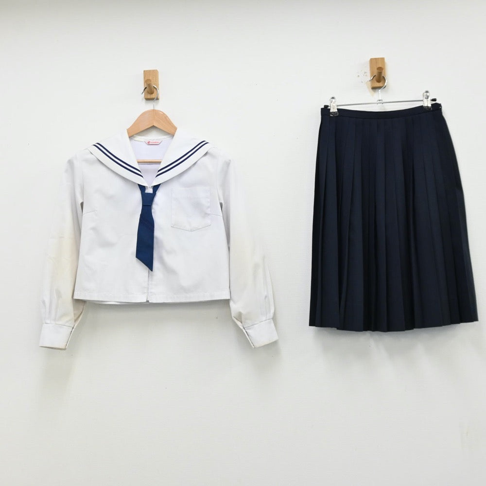 【中古】和歌山県 和歌山県立向陽高等学校 女子制服 3点（セーラー服・スカート）sf012744