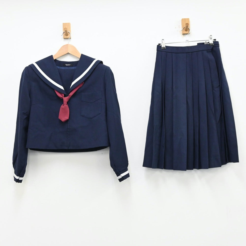 【中古】奈良県 天理市立西中学校 女子制服 3点（セーラー服・スカート）sf012749