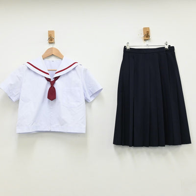 【中古】奈良県 天理市立西中学校 女子制服 3点（セーラー服・スカート）sf012750