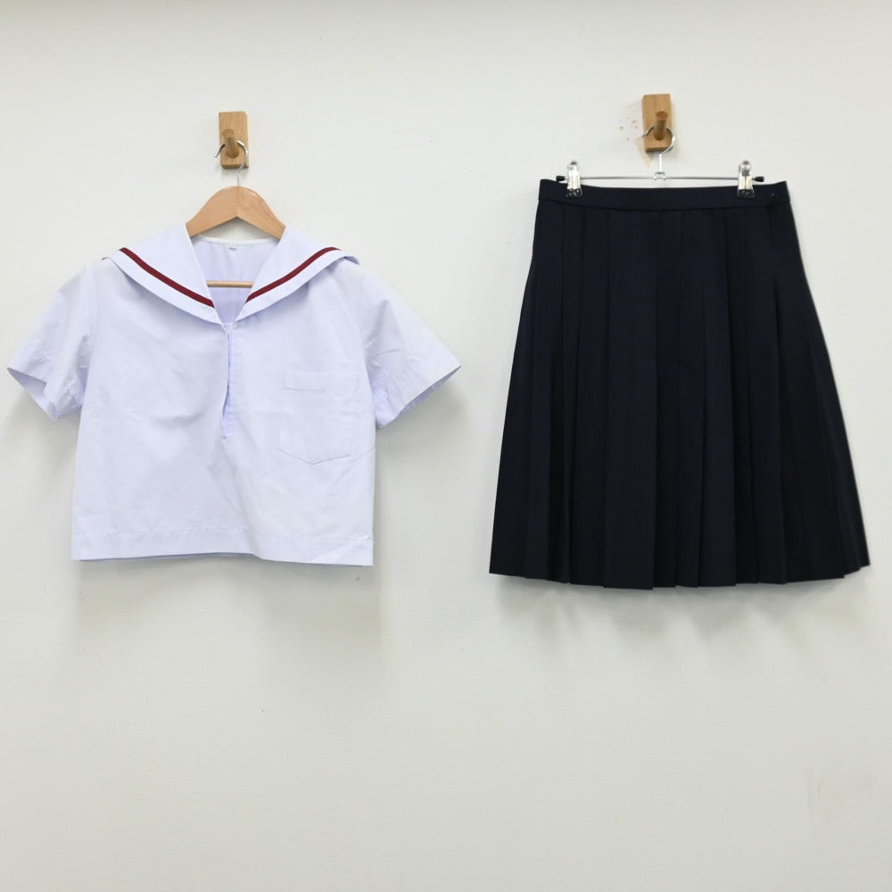 【中古】奈良県 天理市立西中学校 女子制服 2点（セーラー服・スカート）sf012756