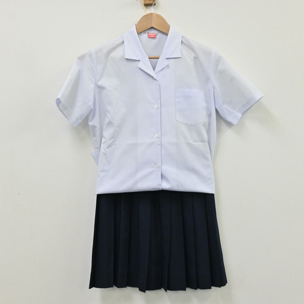 【中古】山口県 山口県防府市立右田中学校 女子制服 2点（シャツ・スカート）sf012759