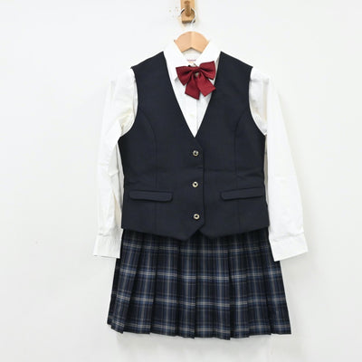 【中古】埼玉県 花咲徳栄高等学校 女子制服 5点（ブレザー・ベスト・シャツ・スカート）sf012760