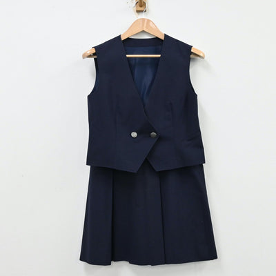 【中古】東京都 日野市立日野第四中学校 女子制服 2点（ベスト・スカート）sf012763