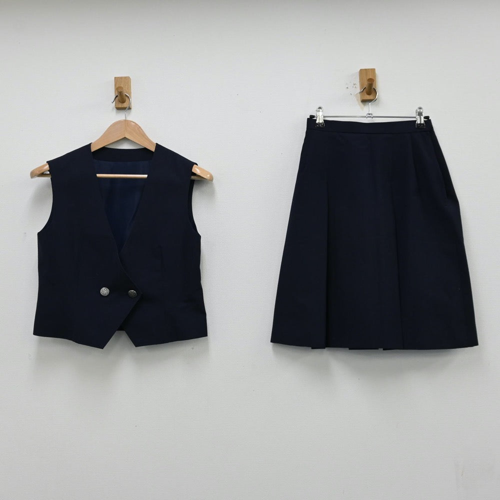 【中古】東京都 日野市立日野第四中学校 女子制服 2点（ベスト・スカート）sf012763