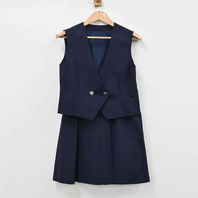 【中古】東京都 日野市立日野第四中学校 女子制服 2点（ベスト・スカート）sf012764