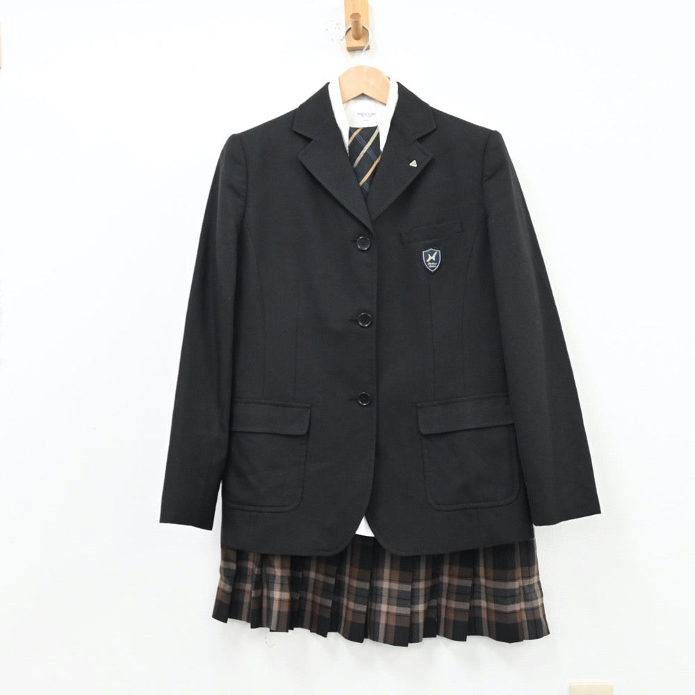 【中古】東京都 八王子学園八王子高等学校 女子制服 4点（ブレザー・スカート・シャツ）sf012767