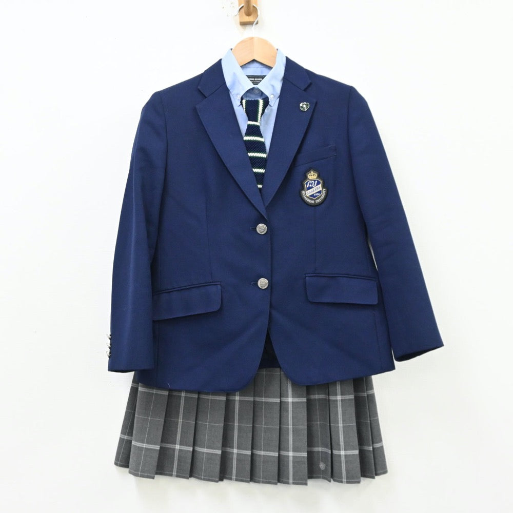 【中古】東京都 武蔵野大学高等学校 女子制服 5点（ブレザー・ベスト・シャツ・スカート）sf012772