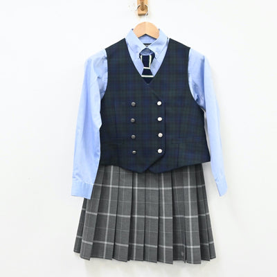 【中古】東京都 武蔵野大学高等学校 女子制服 5点（ブレザー・ベスト・シャツ・スカート）sf012772