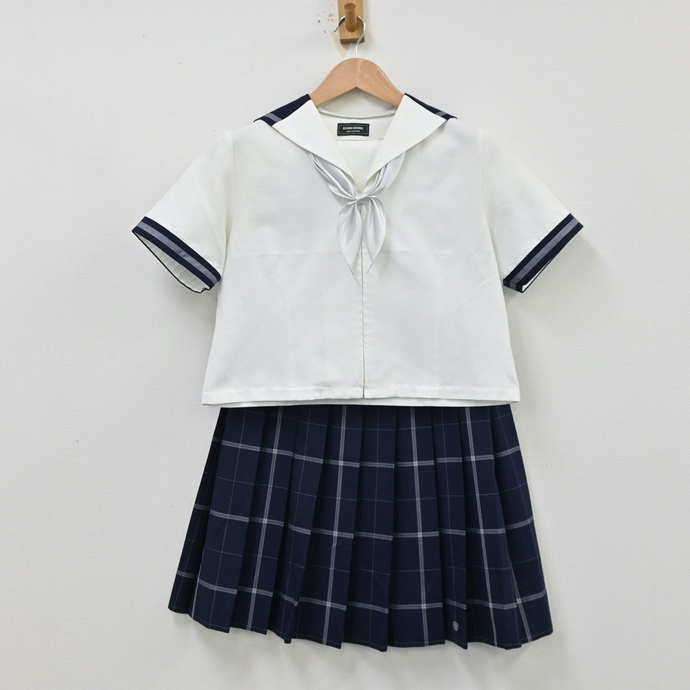 【中古】東京都 武蔵野大学高等学校 女子制服 3点（セーラー服・シャツ・スカート）sf012774