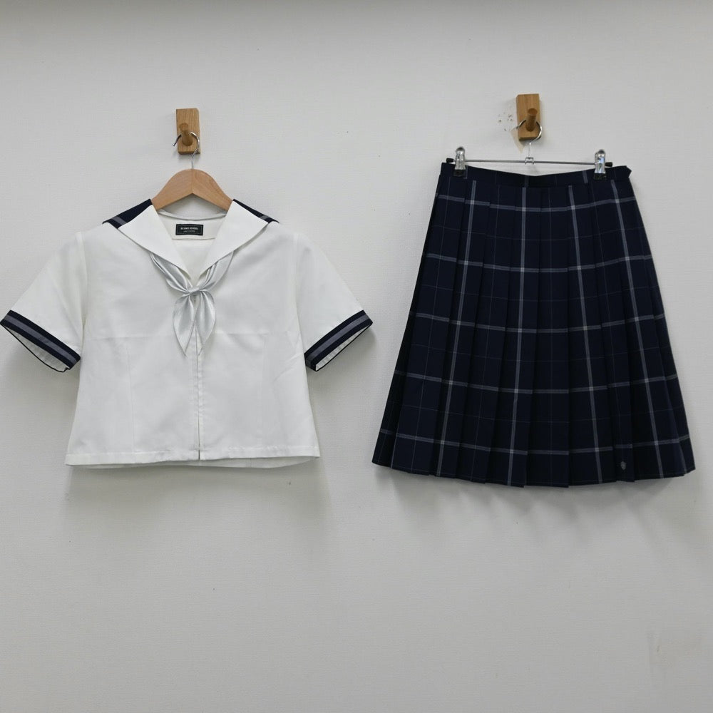 【中古】東京都 武蔵野大学高等学校 女子制服 3点（セーラー服・シャツ・スカート）sf012774