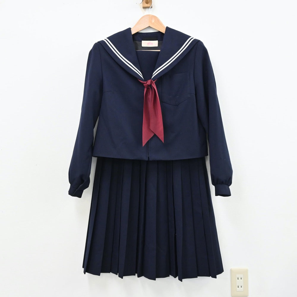 【中古】愛知県 佐屋中学校 女子制服 4点（セーラー服・スカート）sf012780