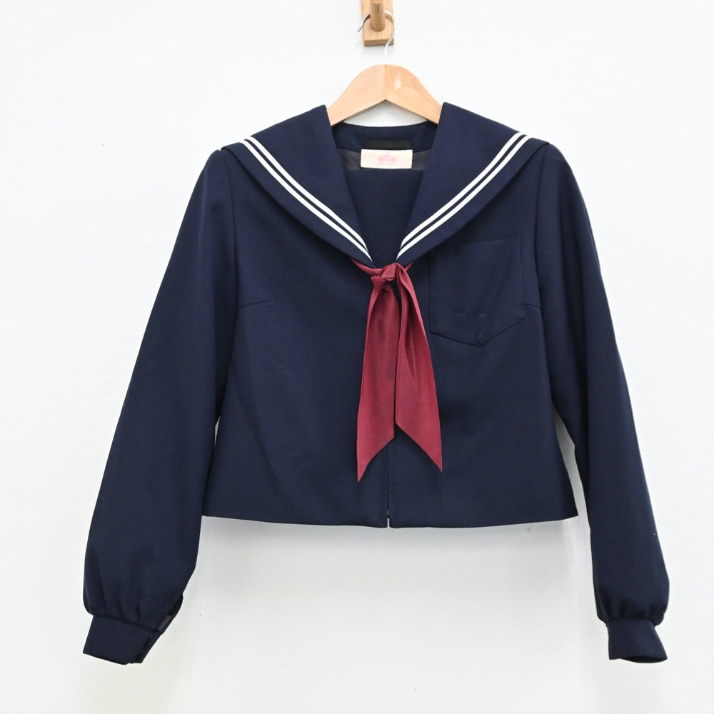 【中古】愛知県 佐屋中学校 女子制服 4点（セーラー服・スカート）sf012780