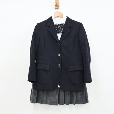 【中古】神奈川県 鶴見大学附属高等学校 女子制服 5点（ブレザー・シャツ・スカート）sf012783