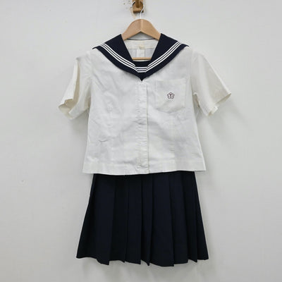 【中古】東京都 富士高等学校 女子制服 2点（セーラー服・スカート）sf012792