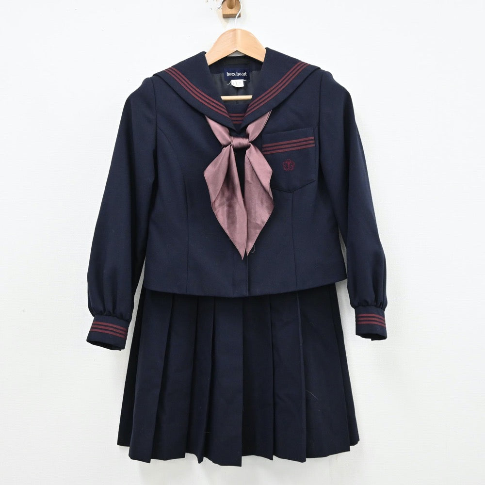 【中古】東京都 富士高等学校 女子制服 3点（セーラー服・スカート）sf012794