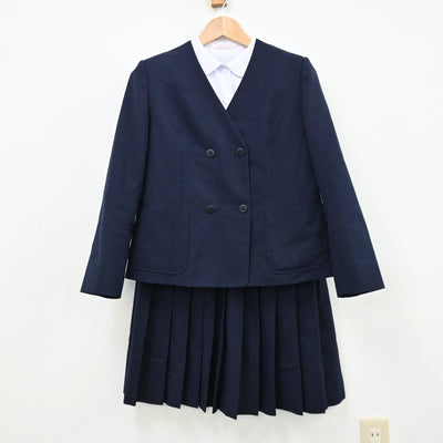 【中古】富山県 芝園中学校 女子制服 3点（ブレザー・シャツ・スカート）sf012798