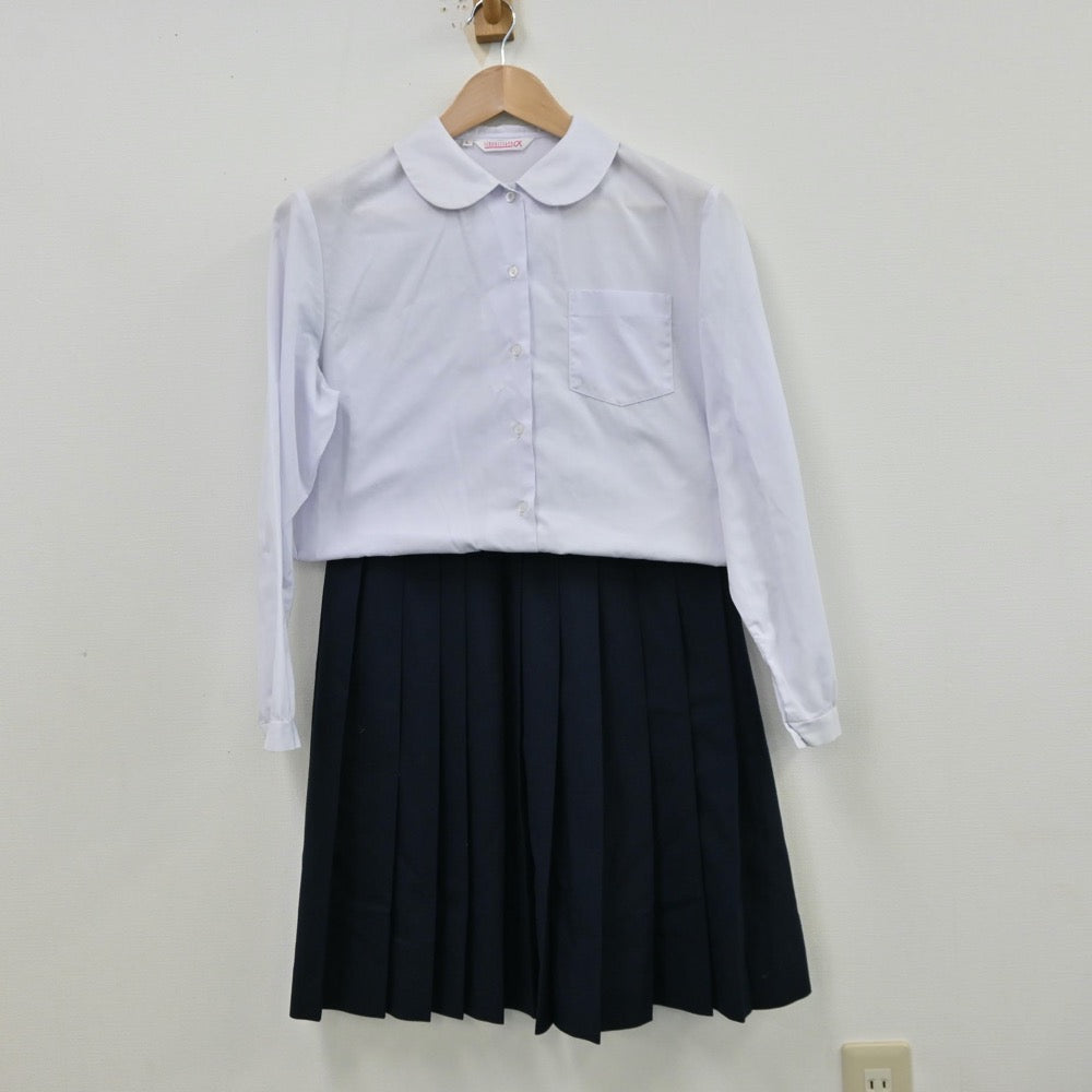 【中古】富山県 芝園中学校 女子制服 3点（ブレザー・シャツ・スカート）sf012798