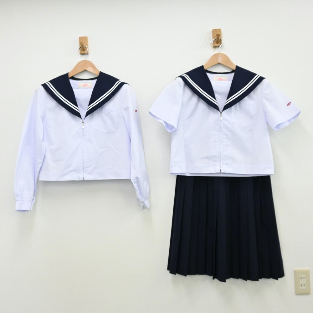 【中古】愛知県 佐屋中学校 女子制服 3点（セーラー服・スカート）sf012804