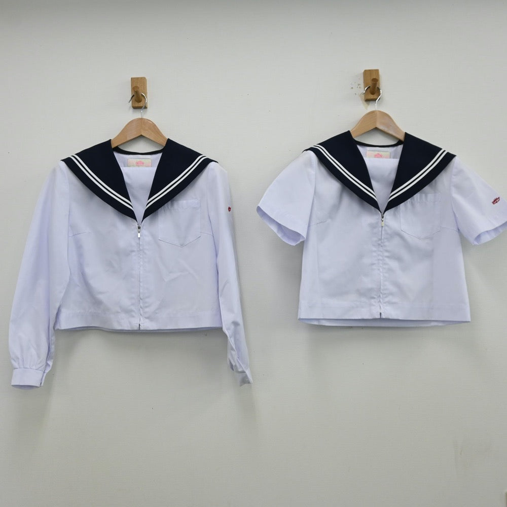 【中古】愛知県 佐屋中学校 女子制服 3点（セーラー服・スカート）sf012804