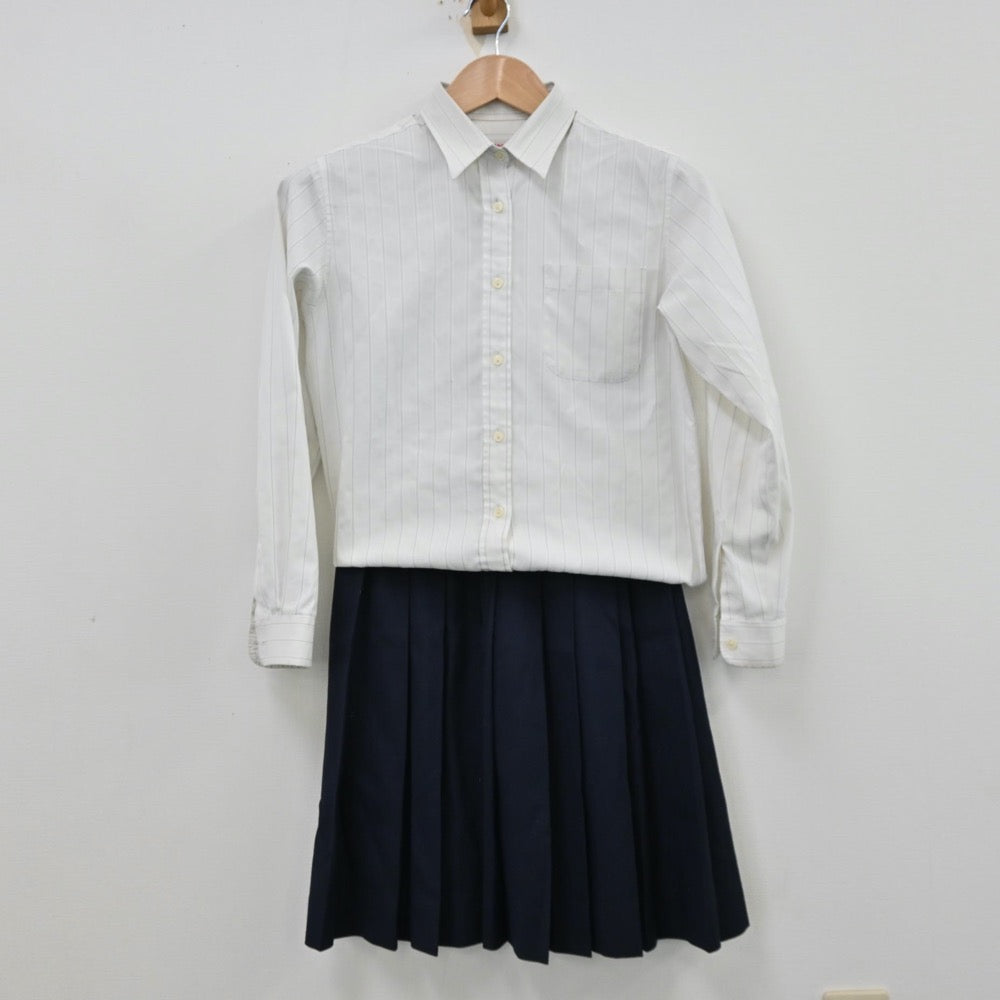 【中古】広島県 広島観音高等学校 女子制服 2点（シャツ・スカート）sf012808