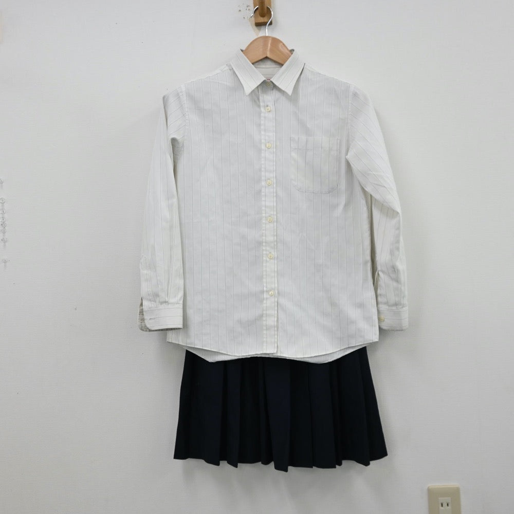 【中古】広島県 広島観音高等学校 女子制服 2点（シャツ・スカート）sf012808