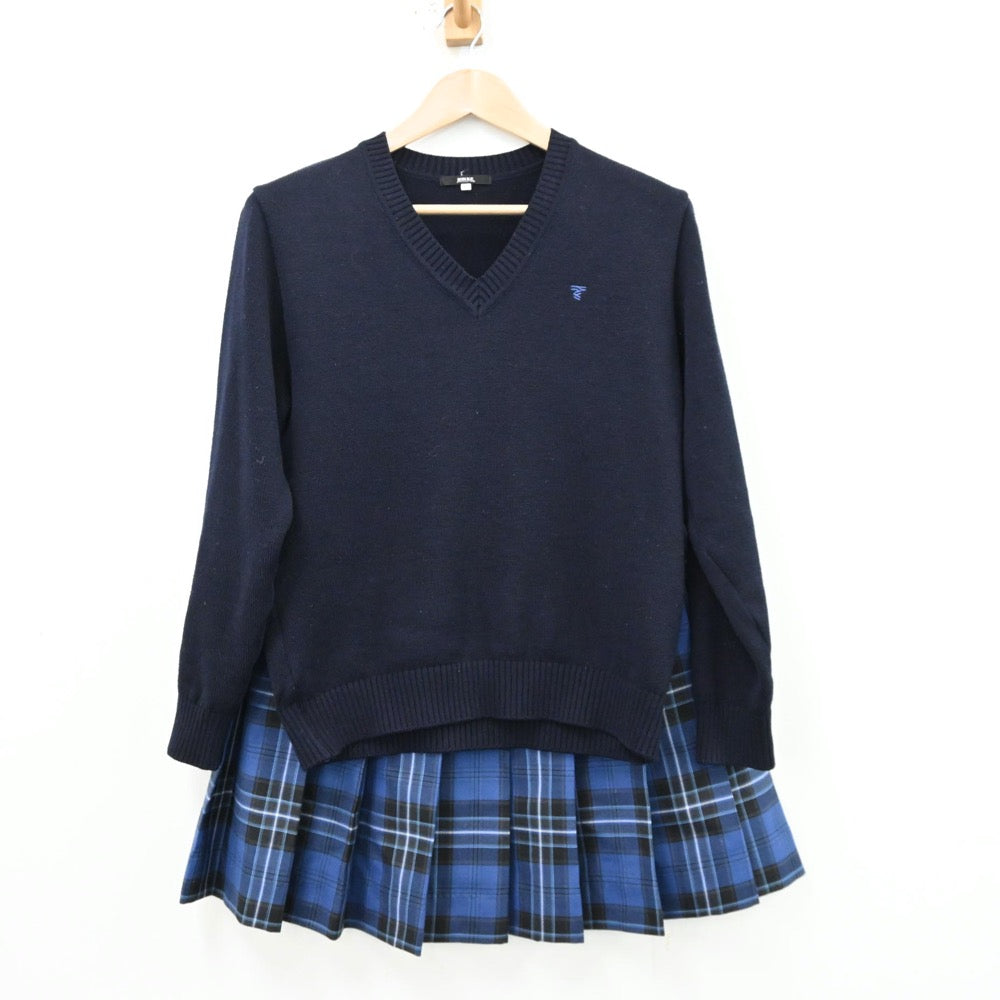 【中古】北海道 東海大学付属札幌市高等学校 女子制服 3点（ニット・ニット・スカート）sf012815