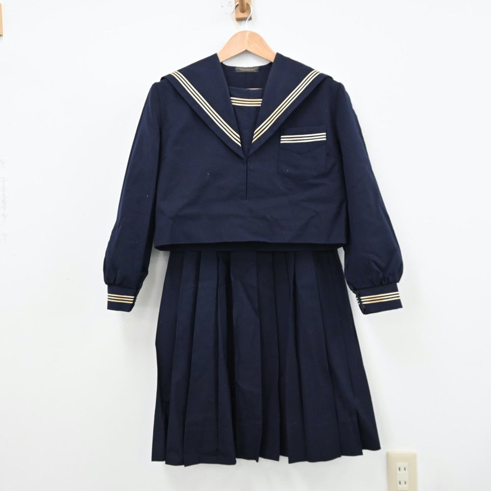 【中古】大阪府 茨木高等学校 女子制服 2点（セーラー服・スカート）sf012817