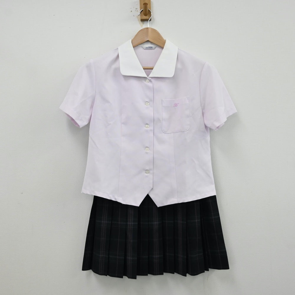 【中古】鹿児島県 鳳凰高等学校 女子制服 3点（シャツ・ニットベスト・スカート）sf012820