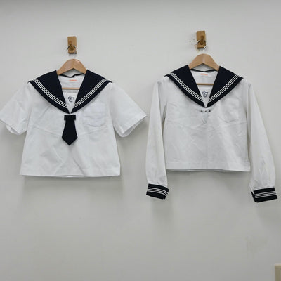 【中古】宮城県 富沢中学校 女子制服 4点（セーラー服・スカート）sf012824