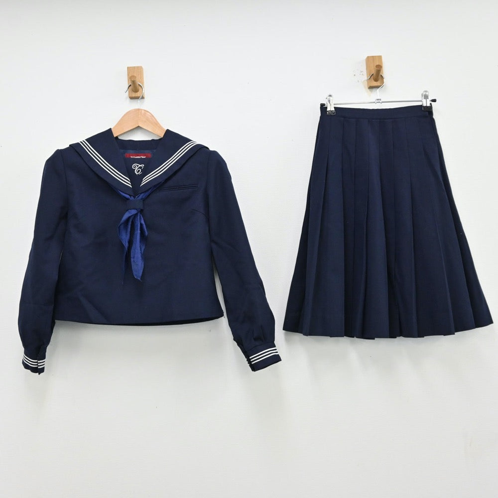 【中古】宮城県 富沢中学校 女子制服 3点（セーラー服・スカート）sf012825